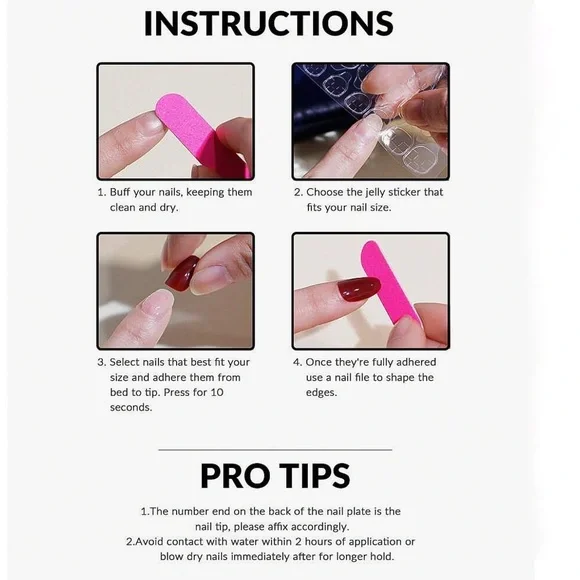 Any 4/$25! Reusable Long Red Cat Eye Press On Nails w/Application Instructions - Picture 3 of 6